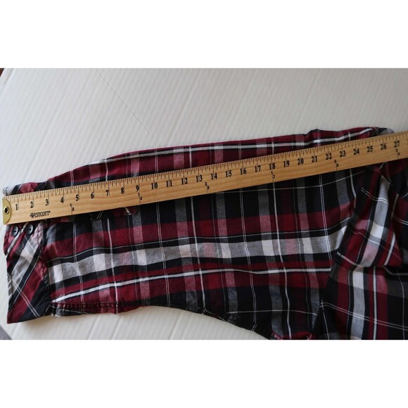 Chalc Shirt Mens Size XL Long Sleeve Button-Up Black Red Plaid Western Rodeo - Picture 6 of 9